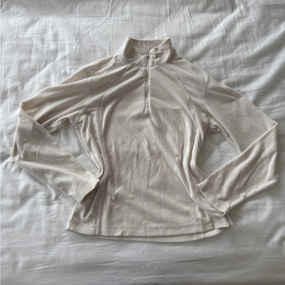 Columbia Women's Cream Quarter-Zip Fleece Layering Top